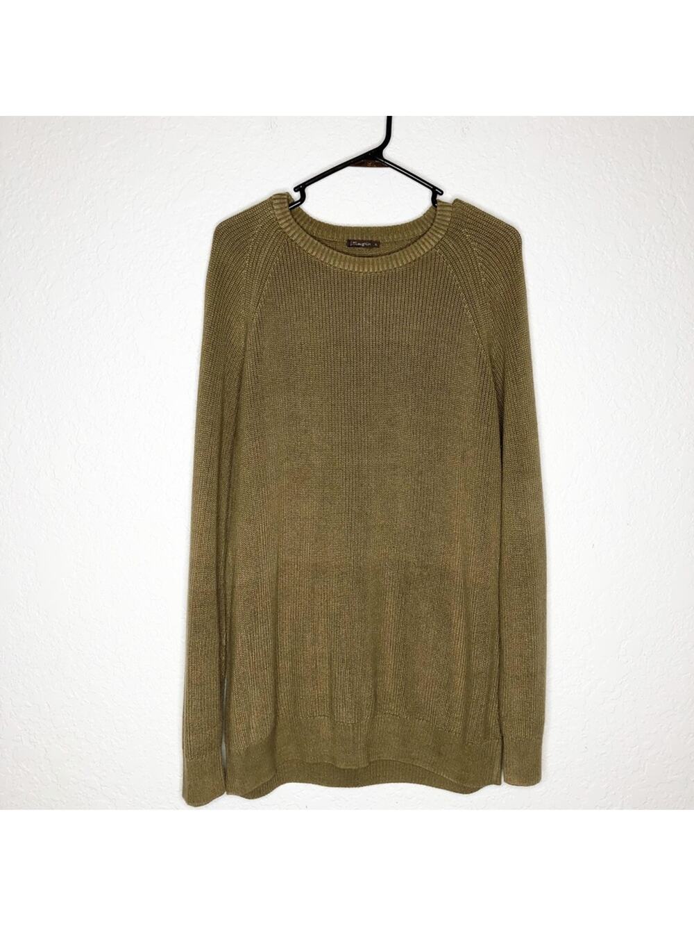 J Mclaughlin mens golden tan brown cotton sweater size Extra Large XL